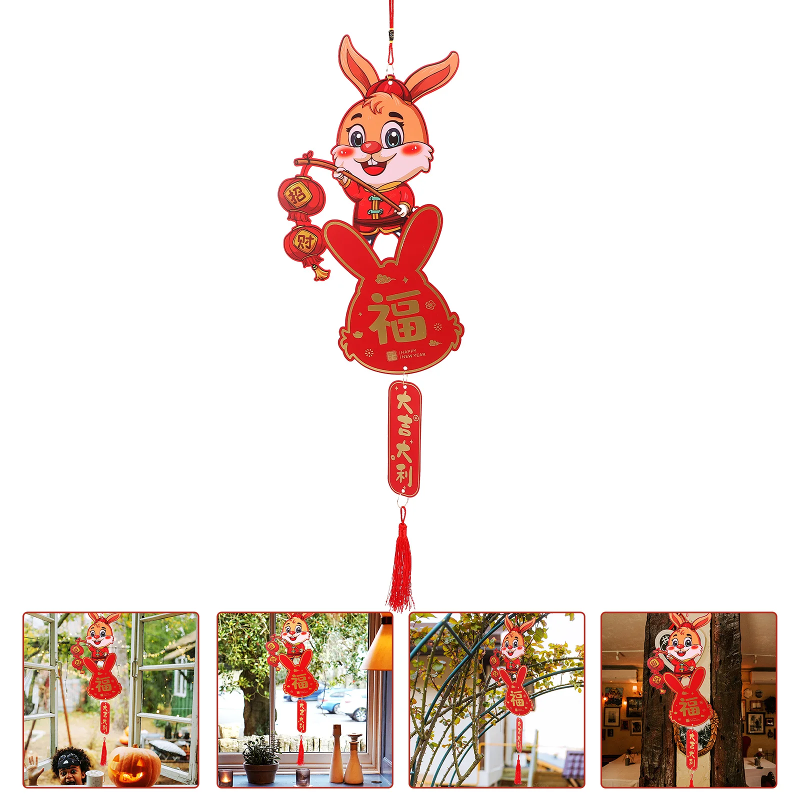 

Chinese Tassel Year Decoration Decor New Pendant Fu Rabbit Lucky Wall Ornaments Red Festival Spring Character Interior