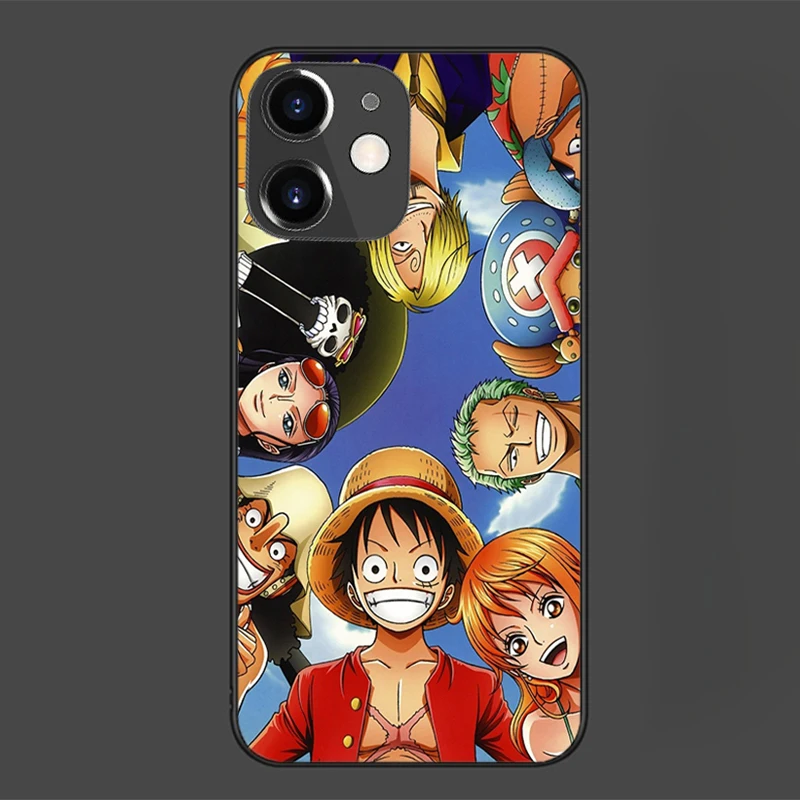 One Piece Luxury Black Soft Shell For IPhone 11 7 8P X XR XS XS MAX 11 12pro 13 pro max 13 promax 2022 Cartoon Cute Phone Case