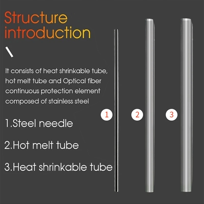 100 шт. муфты для оптоволокна (45 мм 60 мм) термоусадочная трубка оптоволоконного