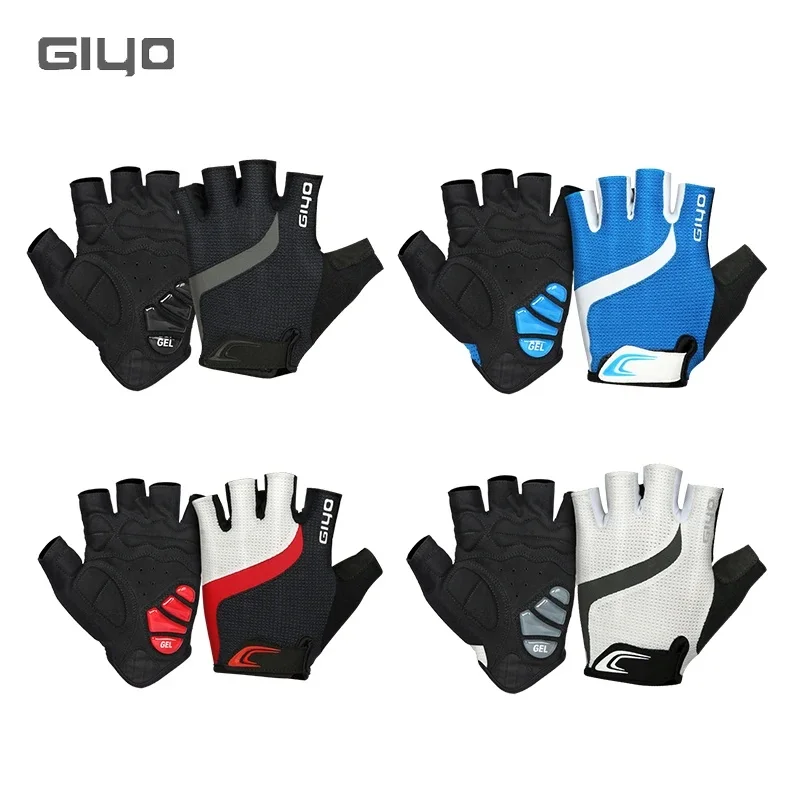 

Giyo Cycling Half Finger Gloves MTB Road Bike Breathable Lycra Fabric Short Gloves Riding Fishing Climbing Outdoor Sport Mittens