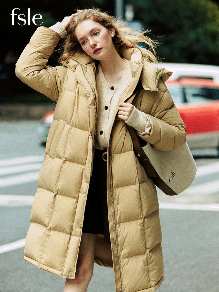 Пуховик женский с капюшоном 240 г желтый