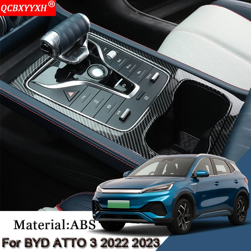 Car Interior Gear Box Decorative Frame Sequins Cover Sticker Auto Protection Accessories For BYD YUAN PLUS EV ATTO 3 2022 2023