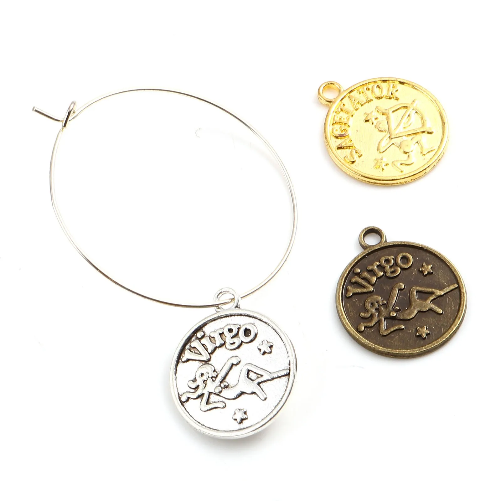 Винтажные подвески Круглые разноцветные созвездие металлические сделай сам