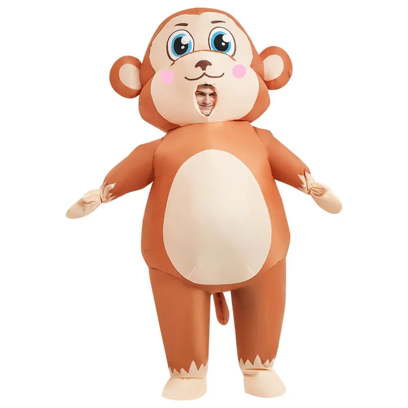 

New Animal Monkey Inflatable Costume Suits Dress Anime Cosplay Purim Christmas Halloween Party Costume for Adult Role Play
