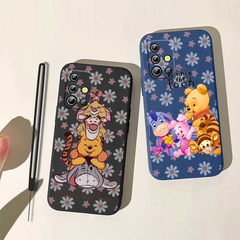 

Disney Winnie Pooh For Samsung A04 S A71 A51 A42 A41 A30 A32 A21S A12 A11 A01 A02 4G 5G Liquid Rope Phone Case