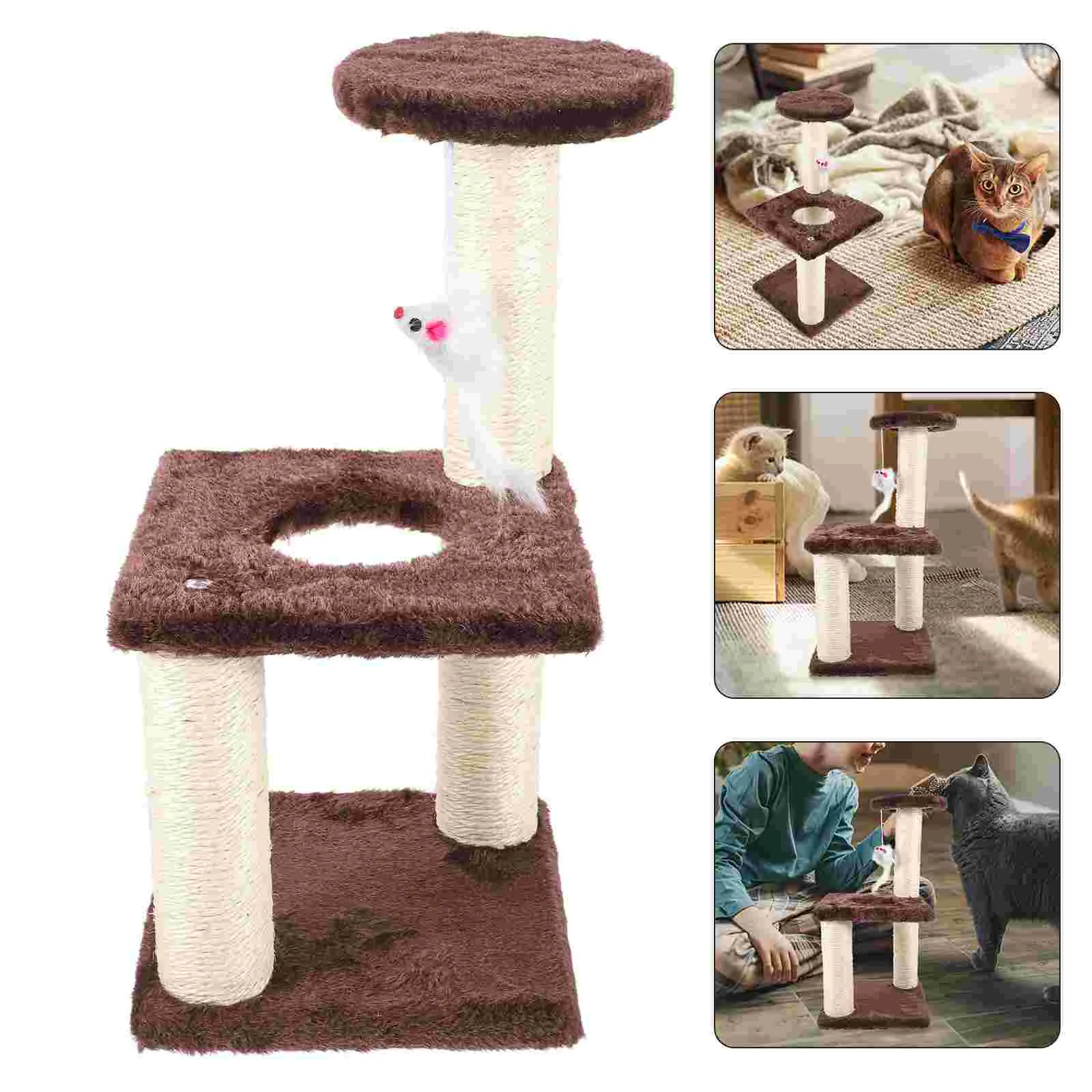 

Cat Climbing Frame Kitten Scratching Pole Decorative Post Vertical Scratcher Decorate Supplies Accessory