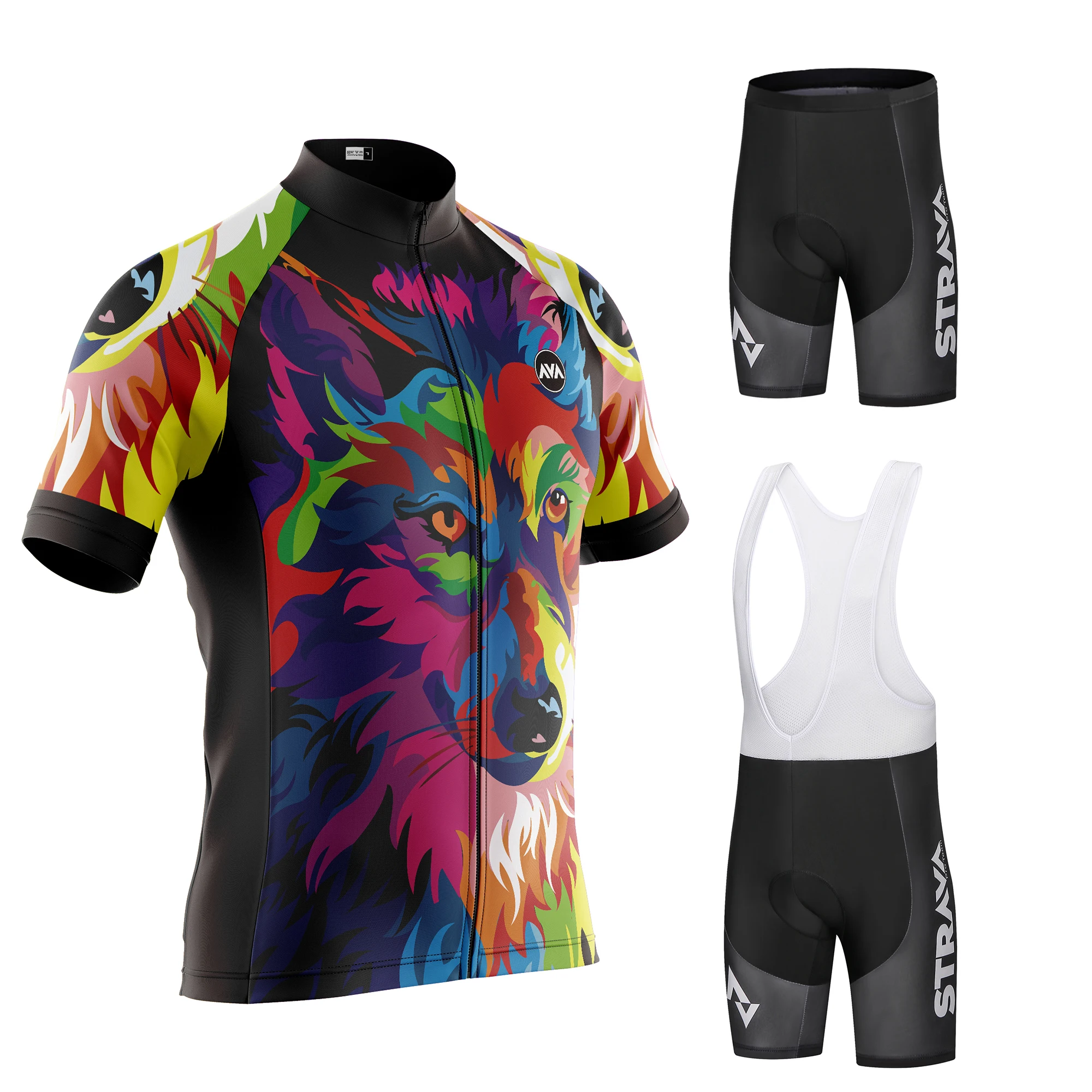 

STRAVA Pro Team Cycling Jersey Men Set Bib Shorts Set Summer Bike Jersey Bicycle Racing Uniform Clothes