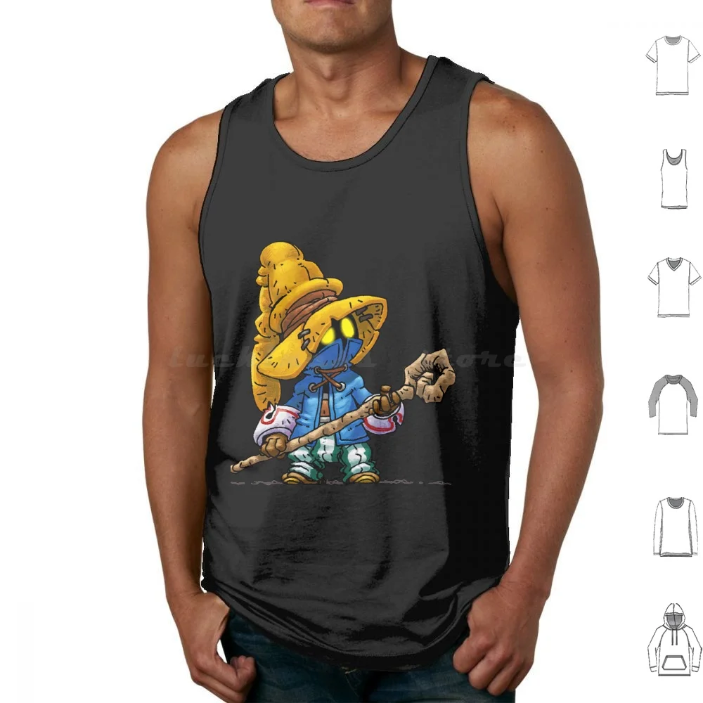 

I Am A Mage Vivi Tank Tops Print Cotton Ffix Final Fantasy Chocobo Black Mage Ornitier Ff9 Vivi Mage Fantasy Wizard