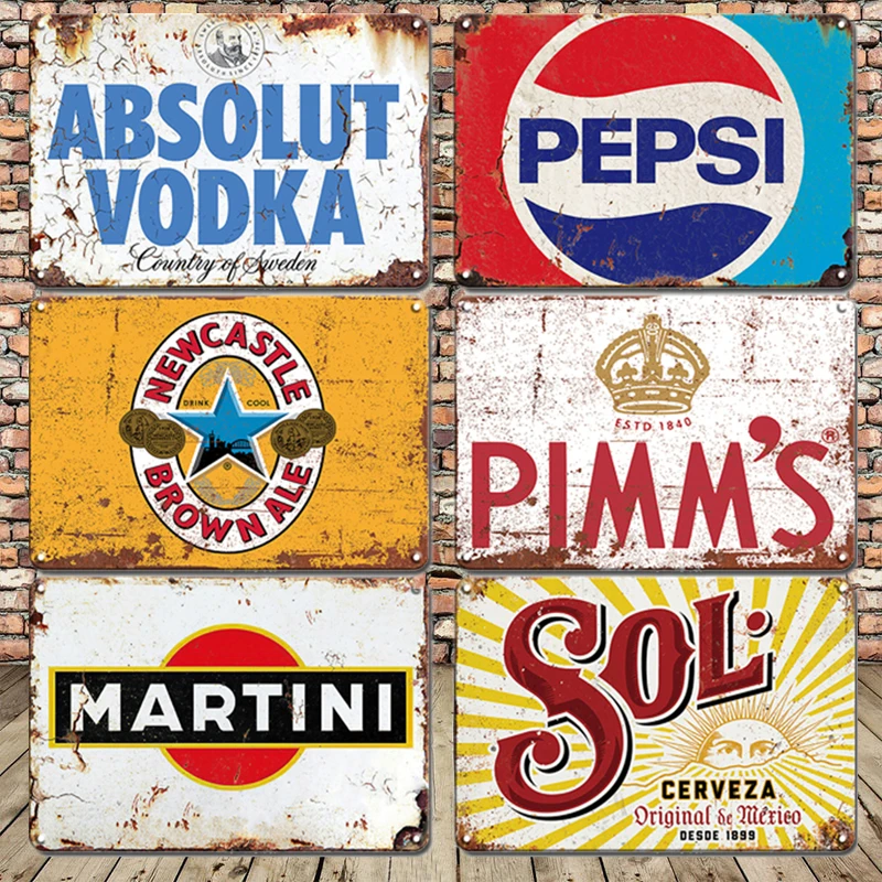 

Vintage Beer Poster Tin Sign Retro Metal Sign Decorative Plaque Pub Bar Man Cave Club Decoration Accessories Living Room Decor