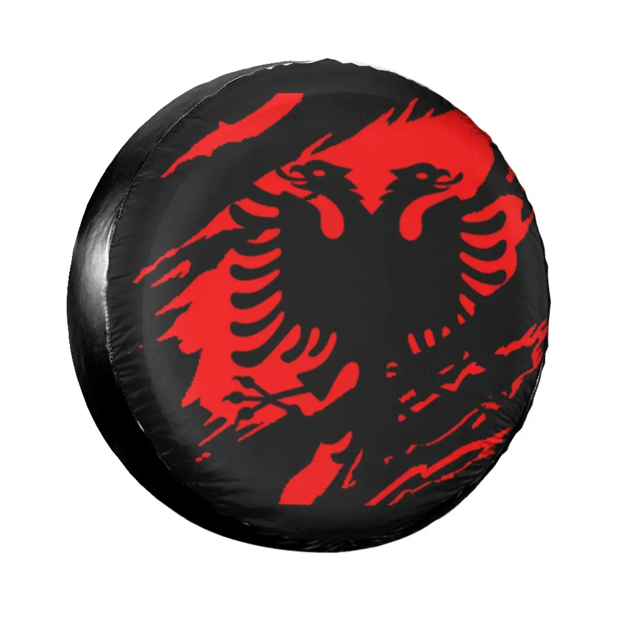 

Flag Of Albania Spare Tire Cover Case Bag Pouch for Jeep Albanian Pride Car Wheel Protectors Accessories 14" 15" 16" 17" Inch