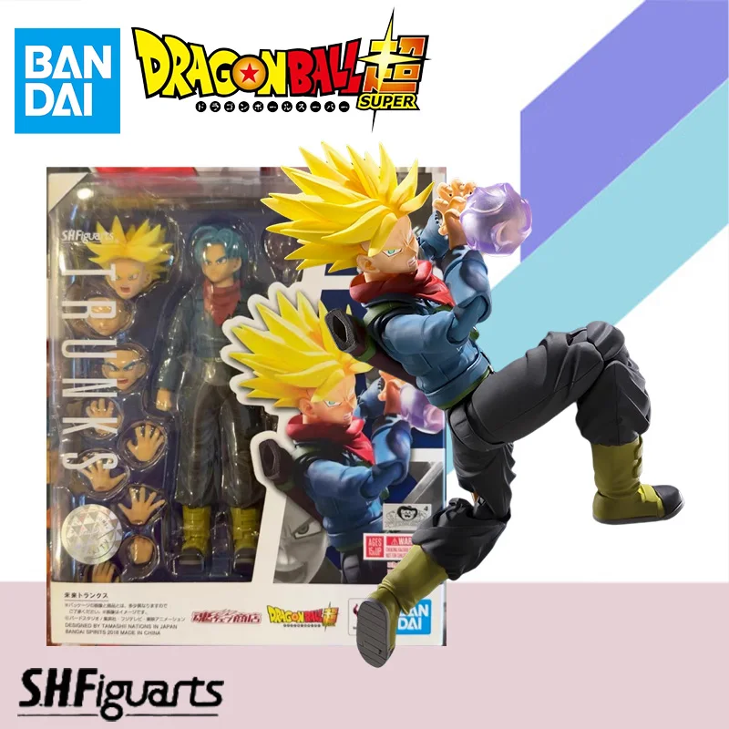 Bandai Original S.H.Figuarts SHF Dragon Ball SUPER Super Trunks Future Anime Action Figure Finished Model Kit Toy Gift for Kid