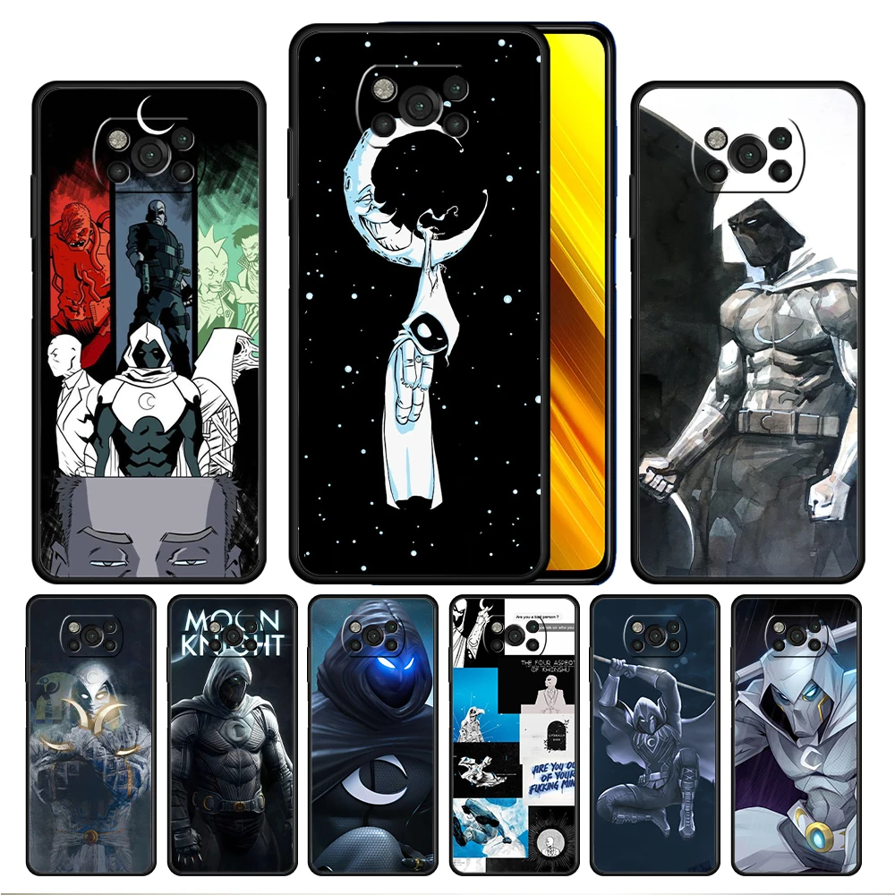 

Marvel Moon Knight Powers Case Cover for Xiaomi Poco X3 NFC X4 F1 F2 F3 Redmi Note 9s 9 8 8T 10 11S Pro Style Black Back Cell