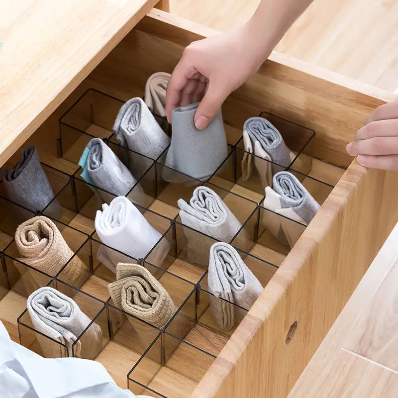 6PCS Adjustable Drawer Honeycomb Clapboard Partition Divider Box Separator Plastic DIY Grid Storage Organizer Home Cloth | Дом и сад