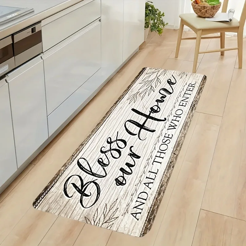 1 шт. нескользящий фланелевый коврик для кухни с принтом дерева