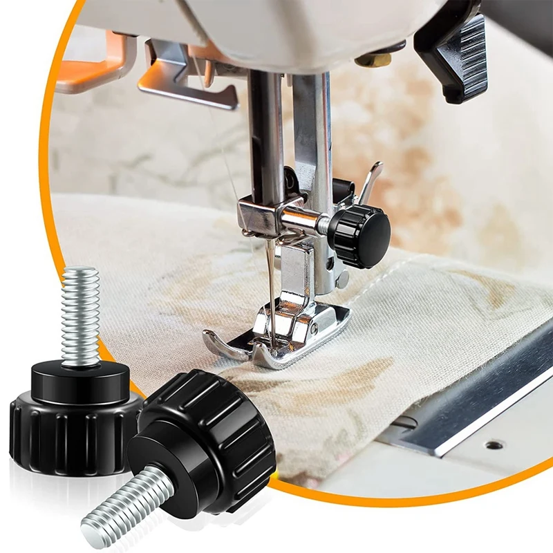 M4 X 10 Mm Carbon Steel Threaded Knurled Thumbscrew Screw On Knobs Grips Black Round Clamping