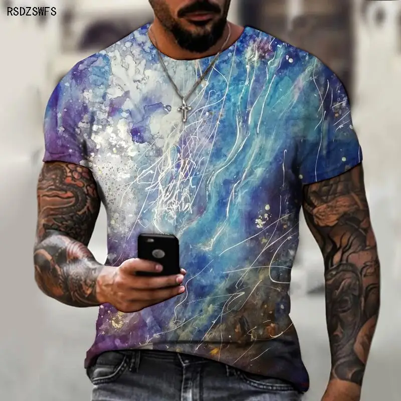 

Interesting Art Retro Style 3D Men's T-shirt Summer 2021 New Casual Street T-shirt Short Sleeve Men's Top