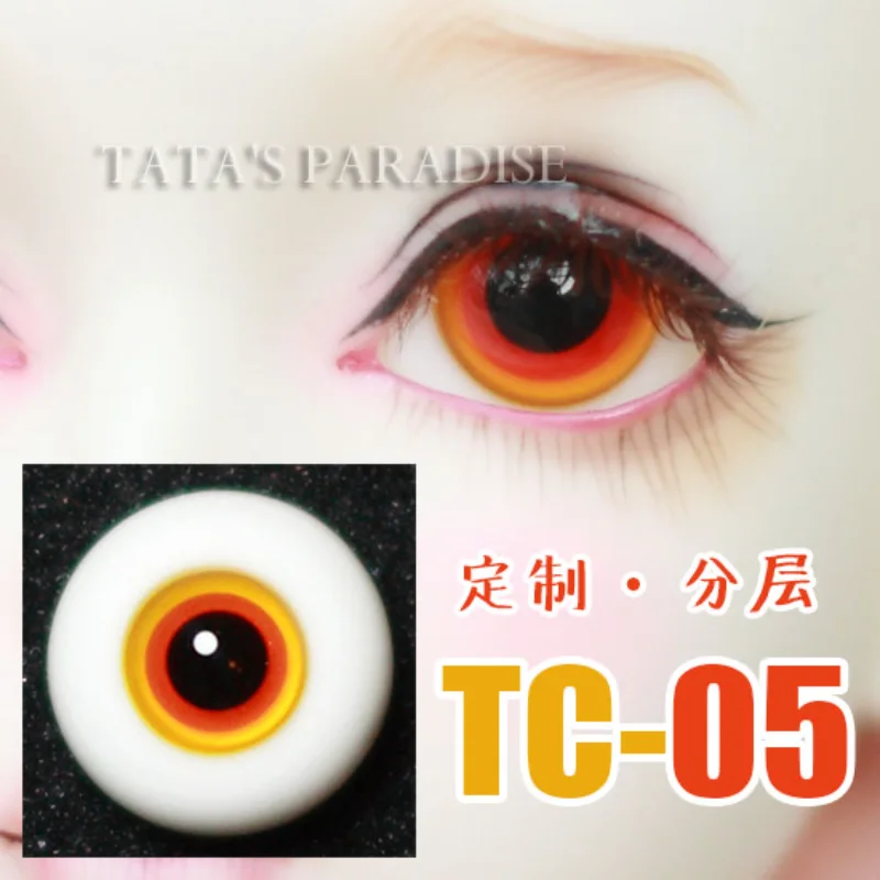 

BJD Doll eyes red orange layered no stripes glass eyeball for 1/3 1/4 1/6 BJD SD DD MSD MDD YOSD Uncle doll safety eyes TC-05