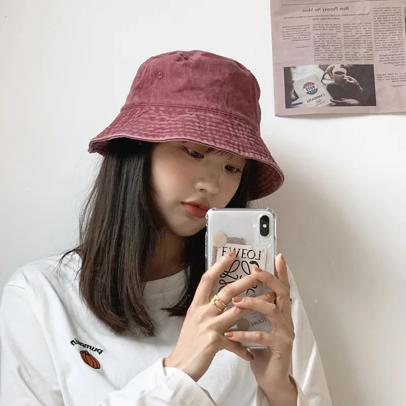 Harajuku Washed Denim Cotton Bucket Hats Designer Unisex Streetwear Fisherman Hats for Women Hip Hop Unisex Caps Bonnet Gorro