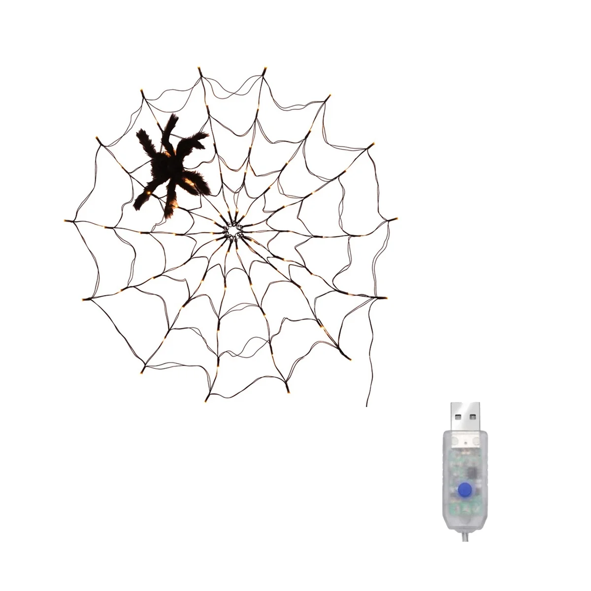 

Halloween Decorations LED Lights Spider Web Decoration Wall Mesh Lights Remote Control Halloween Atmosphere Lights A