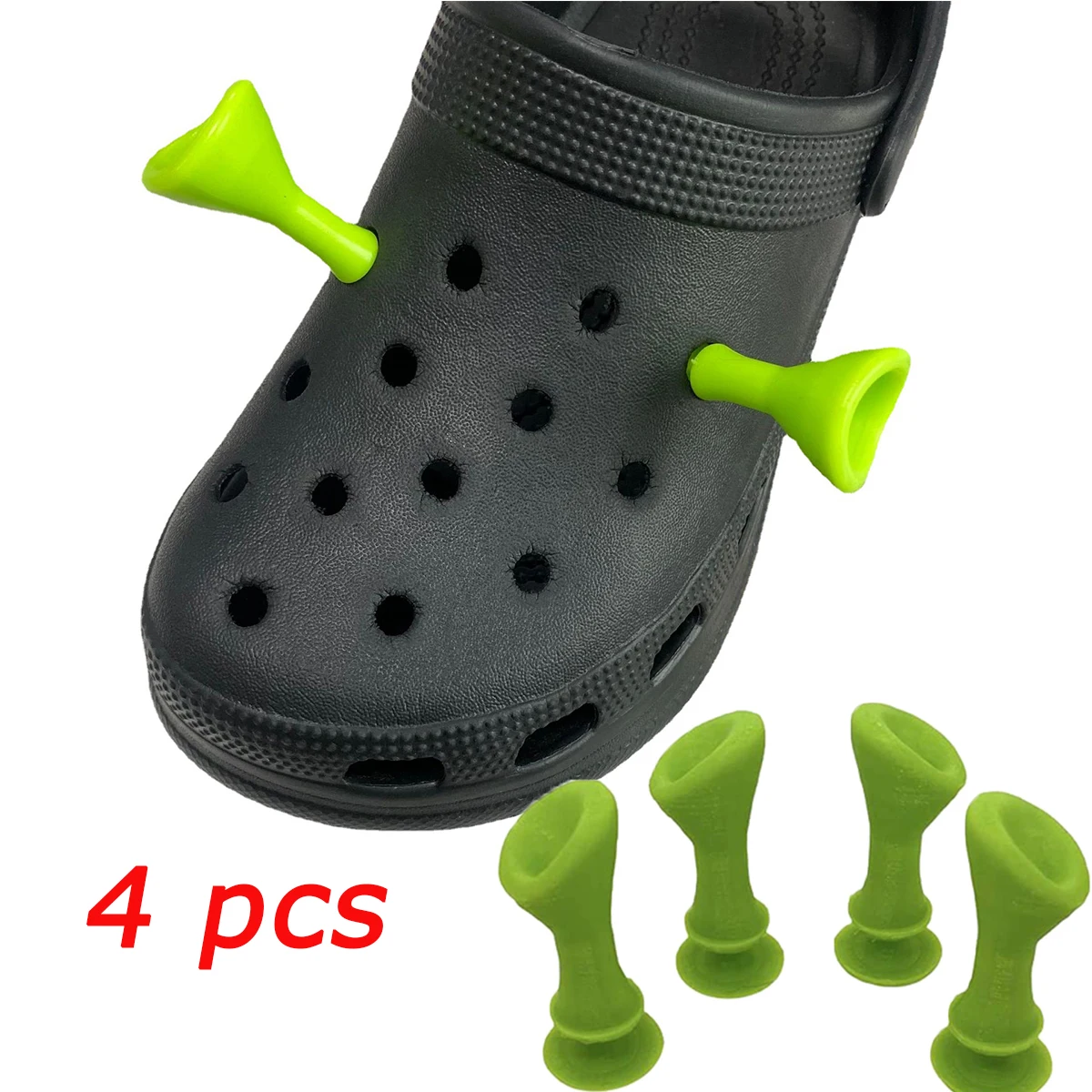 

4pcs/set DIY Shoe Accessories Cute Cartoon Shrek 3D Ear Accessories Diy Shoe Buckle PVC Shoe Charms Decoration Kids Gifts
