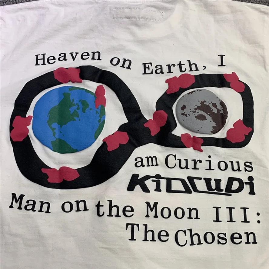 

CPFM X Kid Cudi Man on The Moon III Tee Foaming Print Men Women 1:1 High Quality Black White Streetwear T-shirts New Tops