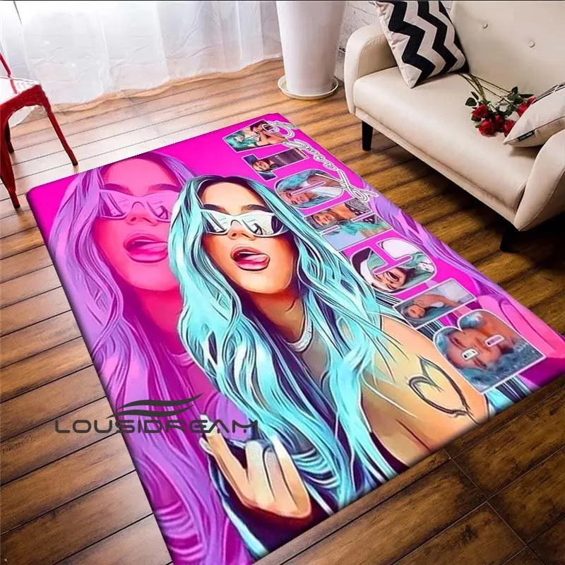 Karol G Female Singer Pattern Living Room Play Rug Game Room Floor Mat Carpet Home Decoration Bedroom Rug Area Large Carpet