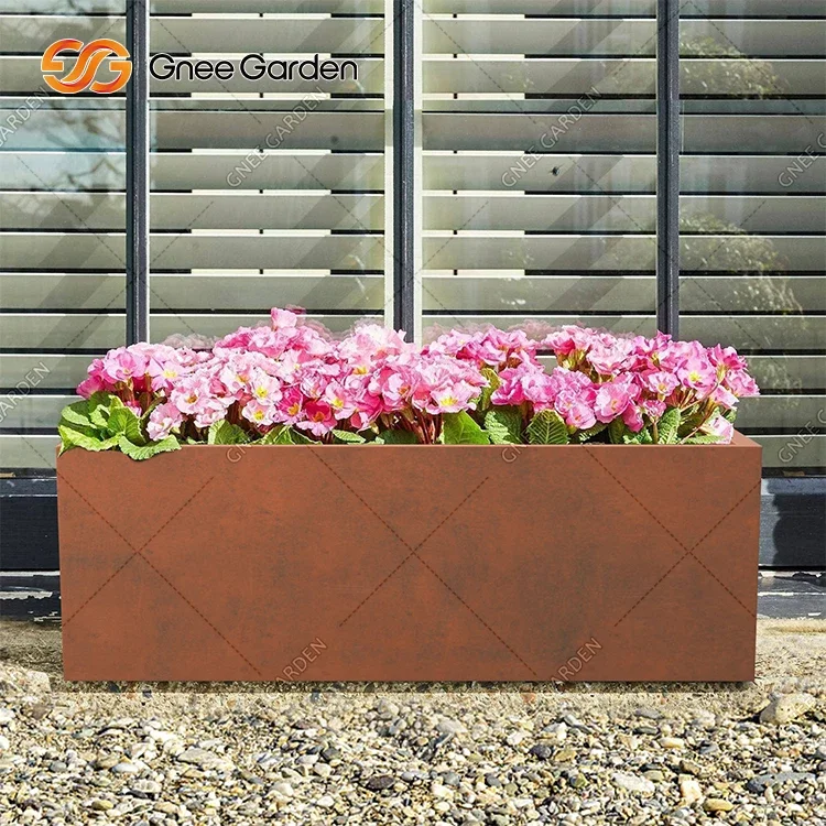 Коробка для уличного горшка Corten Steel Cube