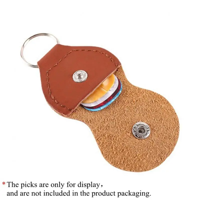 

1 Piece PU Leather Guitar Picks Holder Case, Keychain Plectrum Bag