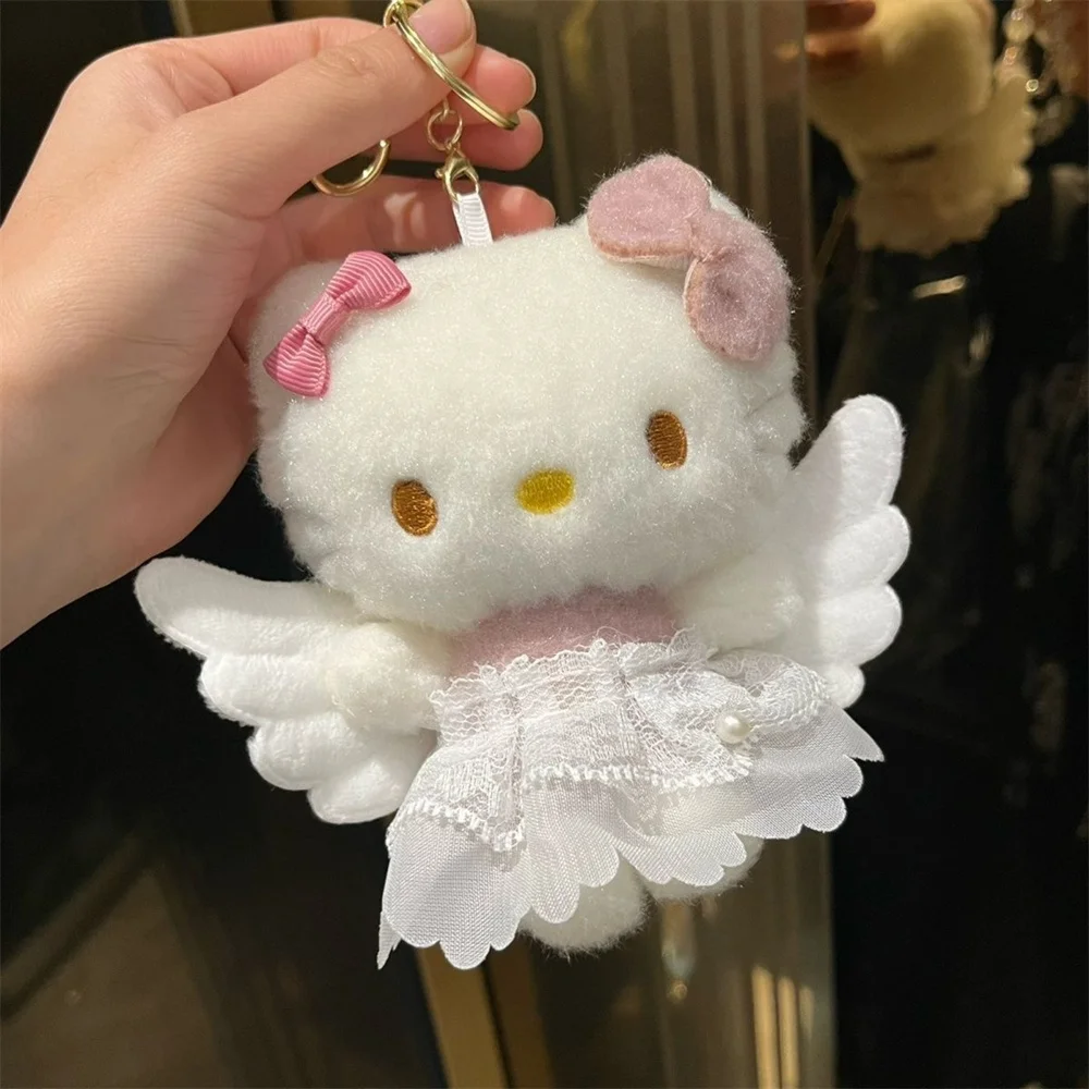Kawaii Hello Kitty Sanrio вещи плюшевые подвески Ангел принцесса платье милая сумка
