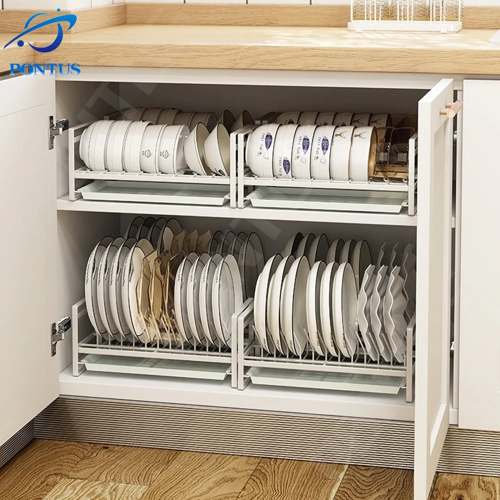 Bowl and Plate Storage Dish Rack Cabinet Small Cabinet Built-in Rack Home Kitchen Sink Drain Single-layer Pot Cover Frame
