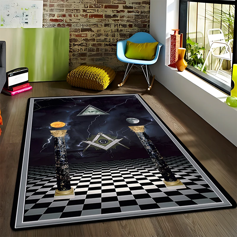 

Masonic Illuminati Printed Pattern Rug Baby Play Crawl Floor Mat Living Room Carpet Teen Bedroom Decor Carpet Mat for Children