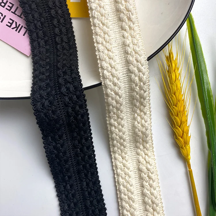 Прямая поставка с фабрики 4 Ярда 3 см бежевая/черная/белая хлопковая нить ткань