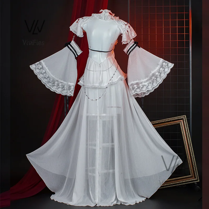 Coquelic косплей костюм парик игра дорога до нигде белое платье сексуальная форма