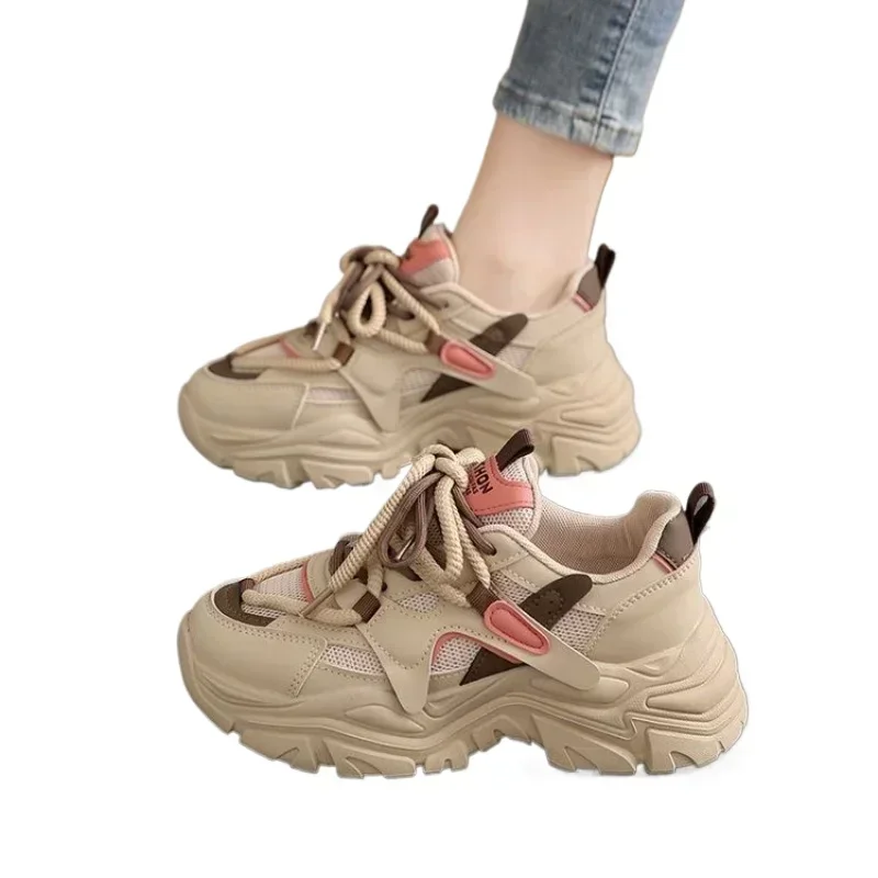 Кроссовки женские универсальные на платформе дышащие повседневная весенняя