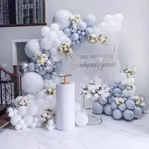 Holtour gray white silver balloon wreath arch kit 143 balloons are suitable for wedding, birthday pa in Pakistan