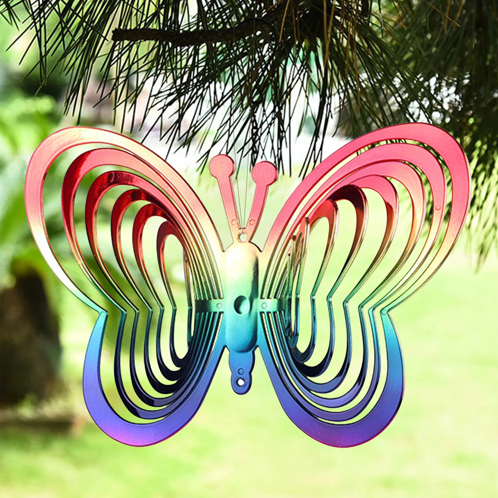 

Butterfly Wind Spinner ABS Wind Catcher Love Rotating Wind Chime Butterfly Reflective Scarer Hanging Ornament Garden Decorations