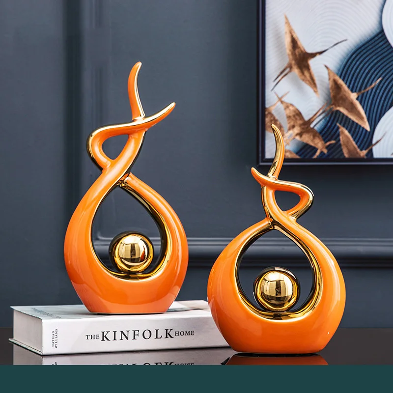 Керамическое украшение для дома фигурки украшения абстрактная статуя