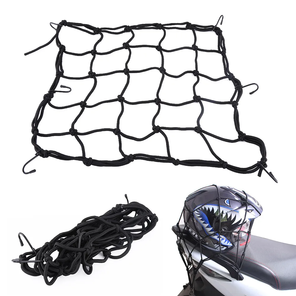 

40 * 40cm 6 Hook Motorcycle Helmet Cargo Luggage Elastic Mesh Web Net Black Helmet