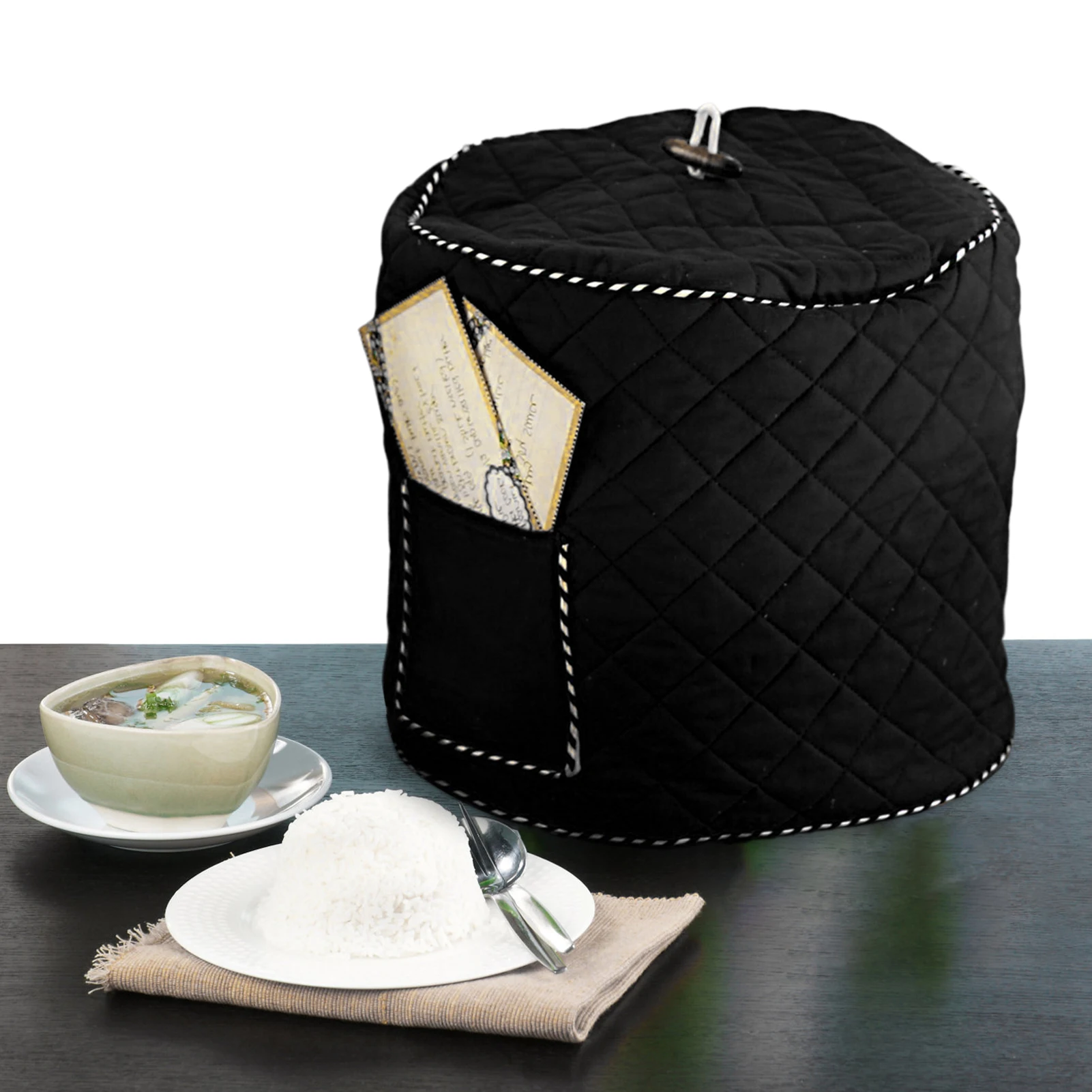 

Крышка для скороварки 6QT/8QT, стеганая Крышка для скороварки с передним карманом для аксессуаров, подходит для 6Qt/8Qt и аналогичных