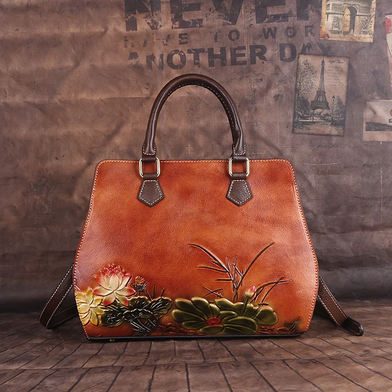 

2021 new head leather lady's handbag