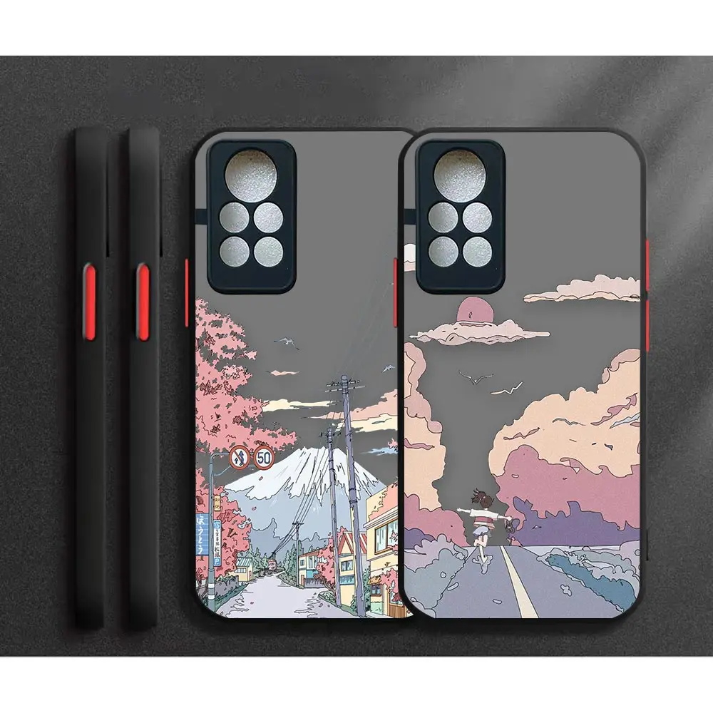 

Matte Case Funda Coque For Infinix NOTE 11 10 8I 8 7 PRO HOT 12 12I 11S 10I 10S 9 PLAY NFC Case Japan Hand Painted Scenery​