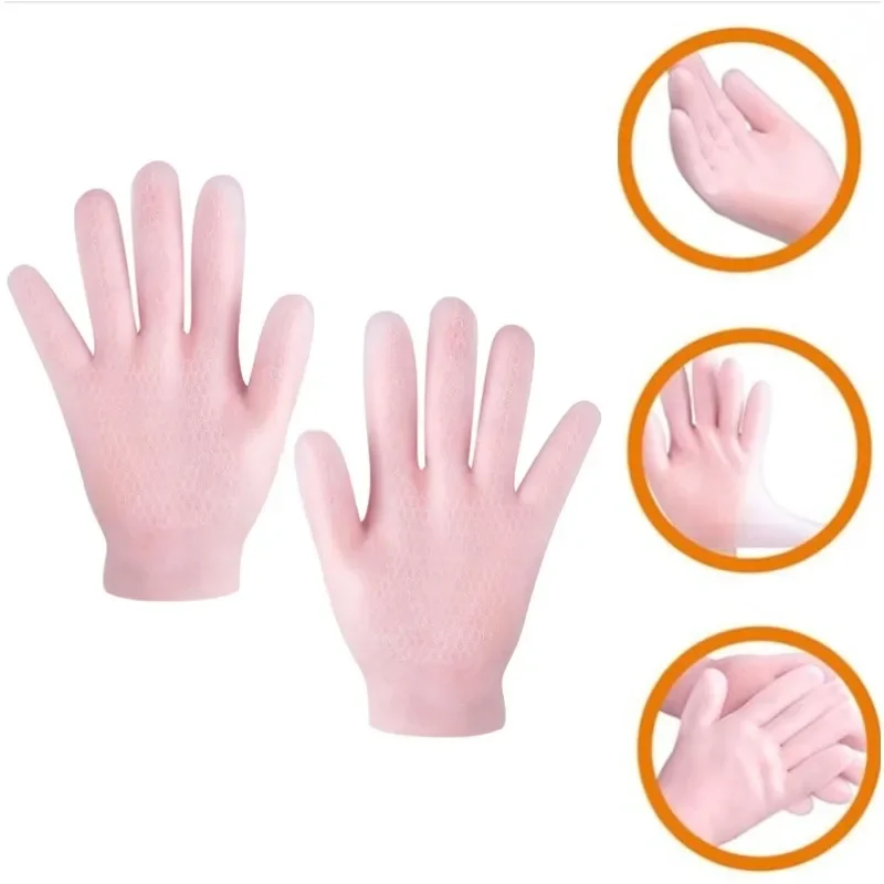 

2pcs Moisturizing Gel Gloves Silicone Spa Gloves Exfoliating and Preventing Dryness Cracked Dead Skin Remove Protector Tool