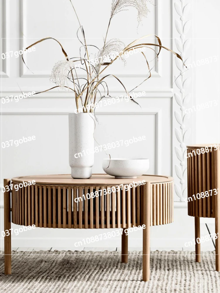 ZC Чайный столик из массива дерева приставной бревенчатый ретро средний древний