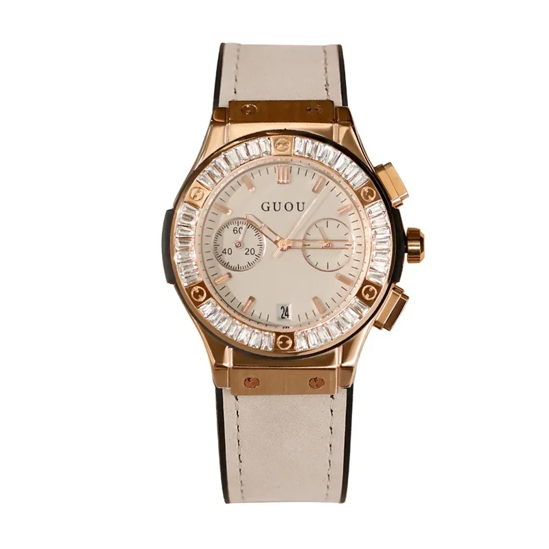 

GUOU new fashion unisex women's watch domineering large dial light luxury temperament trendy velvet quartz watch