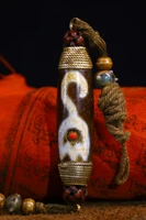 3 tibetan temple collection old natural agate mosaic gem dzi beads nine eyeballs pendant amulet town house exorcism