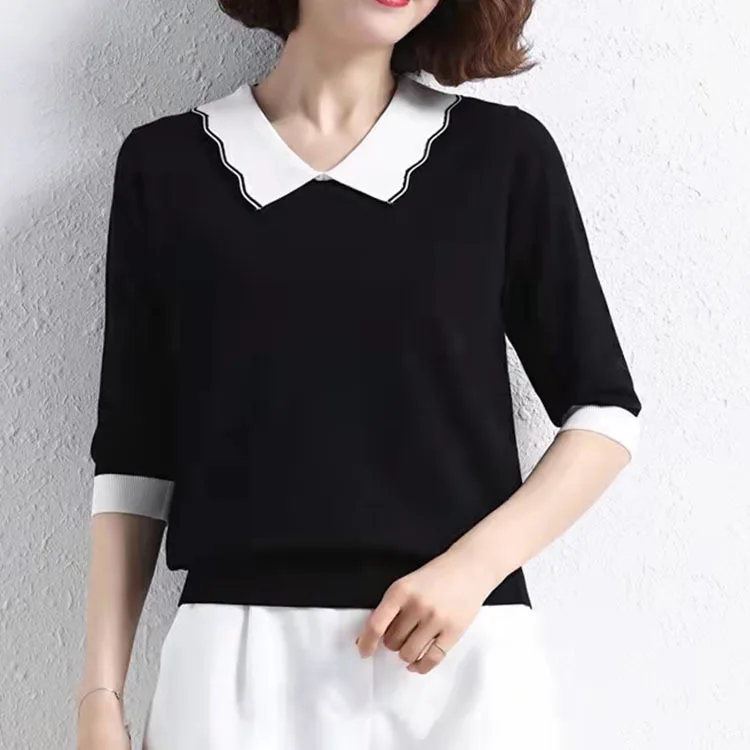 

Повседневный пуловер для беременных женщин с длинным рукавом и кукольным воротником свитер GRAY22