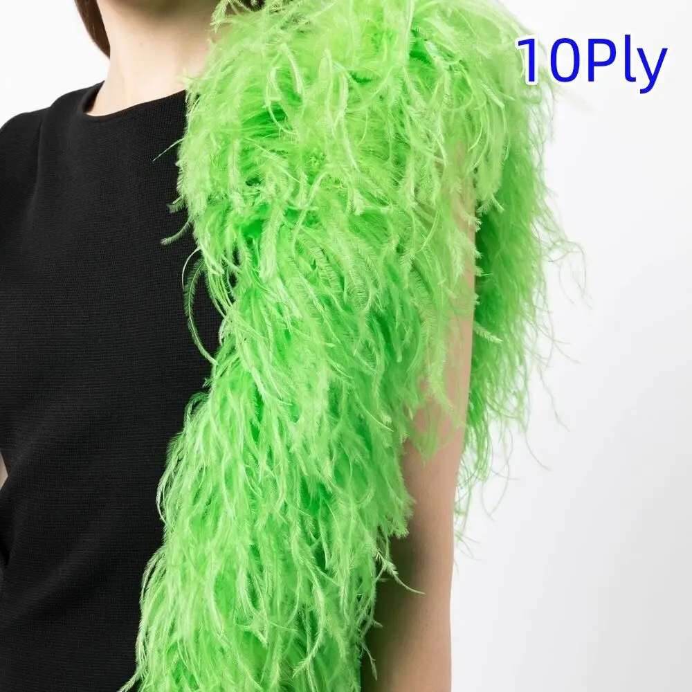 

1M&2Meter Colored Ostrich Feather Boa 1Ply/6Ply/10Ply Custom Plume Scarf Needlework Wedding Clothes Shawl Decor Sewing Long Trim