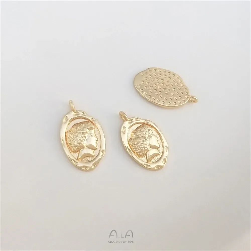 14-каратное золото аксессуары розовый ангел французский винтажный кулон браслет