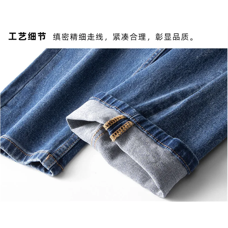 Men Clothing 2022 New Pattern Vintage Nostalgia Blue Jeans Straight Cylinder Loose Ventilation Street Trousers Autumn Female