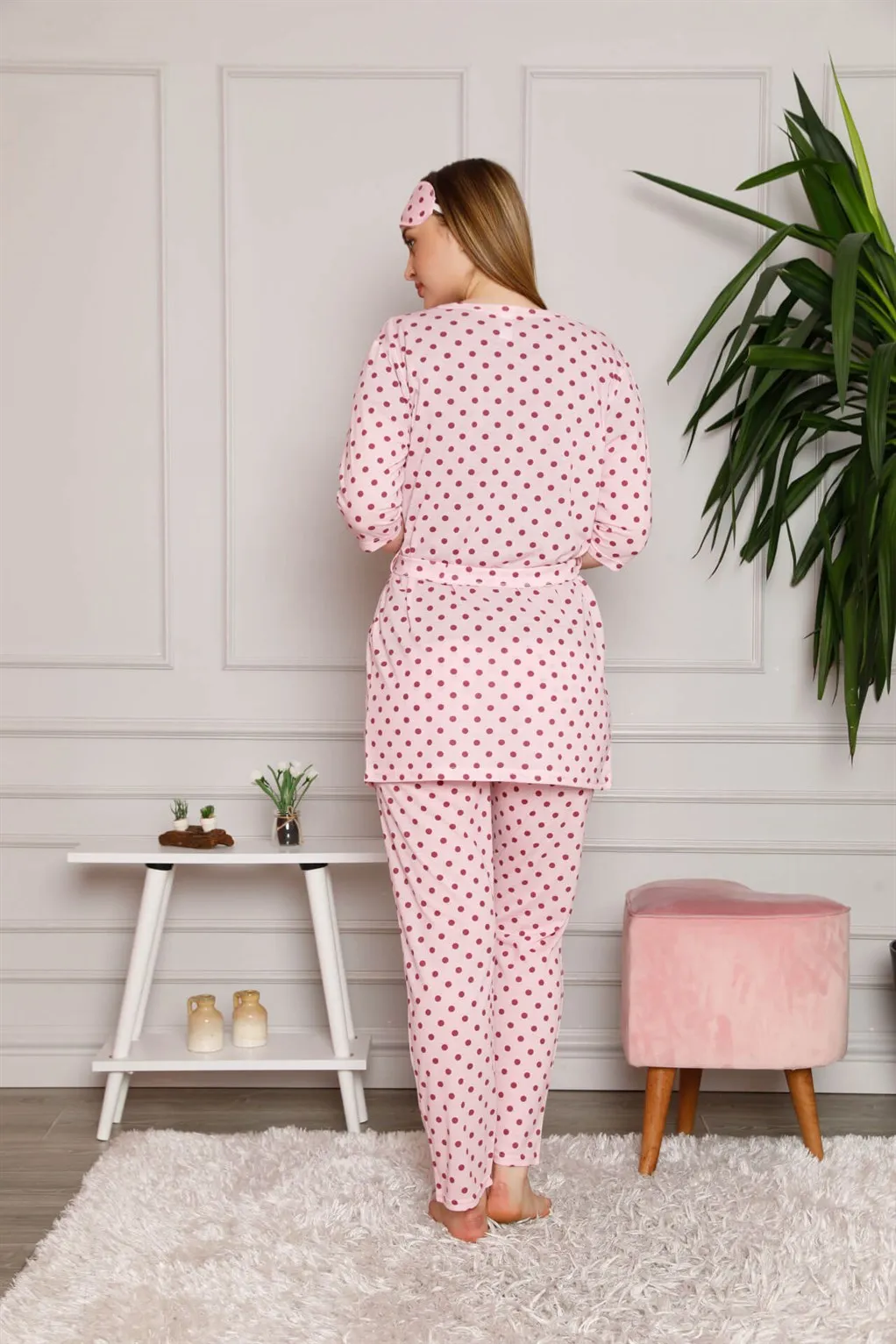 

Fashion Cartoon Women 'S 100 Cotton 3'l Dressing Gown Pajamas Suit 1119